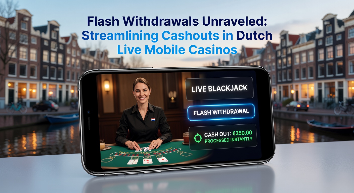 Grafiek met tijdlijn van flash withdrawal proces in live casino app, met iconen voor verificatie, goedkeuring en storting op bankrekening