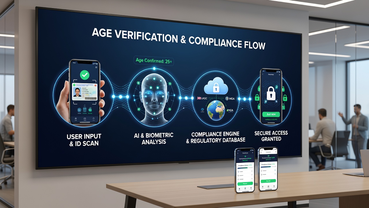Mobiele gokapp met verificatie-interface