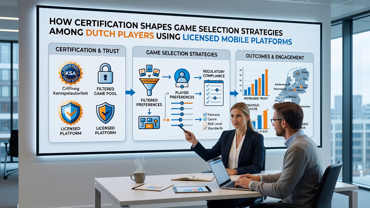 Speler die mobiele app gebruikt met focus op gecertificeerde spellen en statistieken