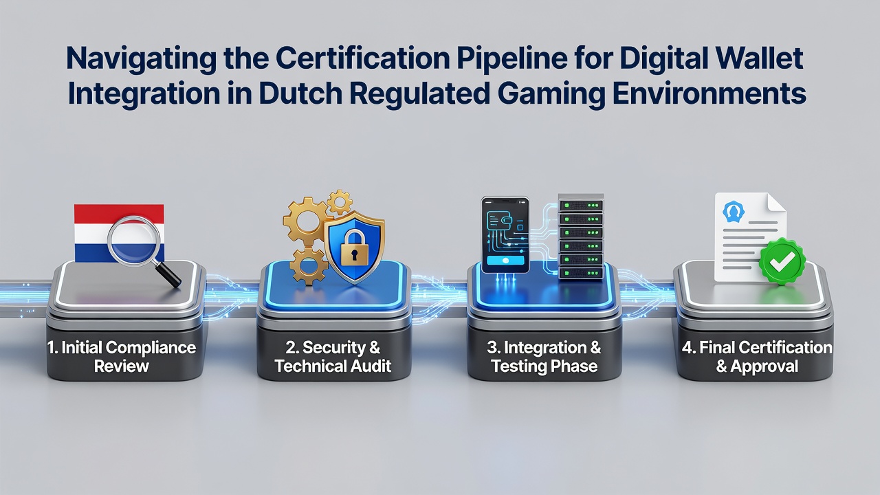 Overzicht van het certificeringstraject voor digitale wallets in Nederlandse gokomgevingen met focus op technische en compliance stappen