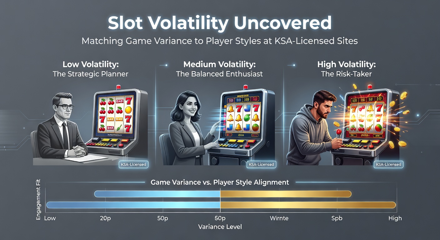 Grafiek die lage, middelhoge en hoge slotvolatiliteit illustreert met winstkansen en uitbetalingscurves