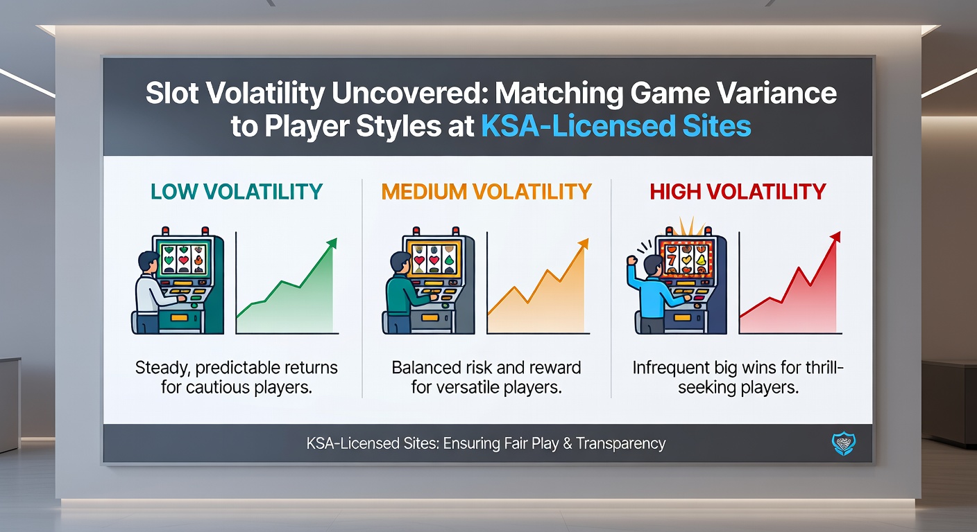 Speler aan een slotmachine met volatiliteitsindicatoren op scherm, symboliserend matching van stijlen